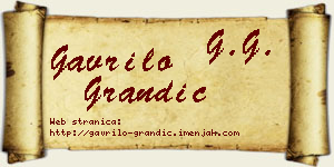 Gavrilo Grandić vizit kartica